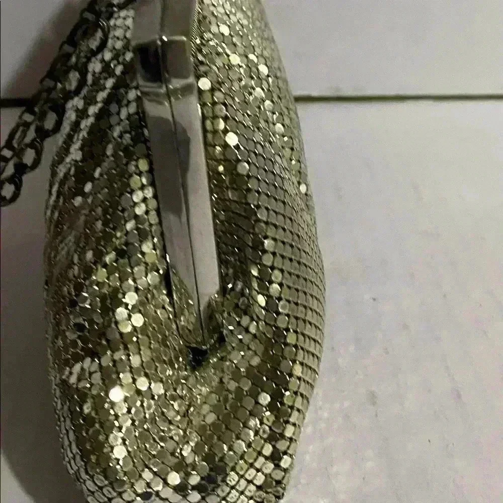 Whiting & Davis silver sequins evening bag